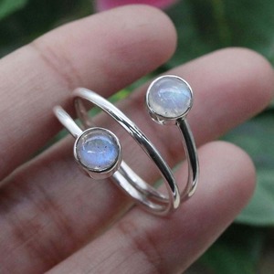 Sterling Silver <b>Ring</b> Wedding Gift <b>Ring</b> Handmade 925 Sterling Silver Moonstone Gemstone <b>Spinner</b> <b>Ring</b> Jewelry Christmas Blue Fire - Product Image 2