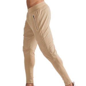 ขายส่งกีฬาสไตล์ Jogger เอวยางยืดกางเกงขายาวโลโก้ที่กําหนดเองกระเป๋าซิปกางเกงทรงสลิมฟิต - Product Image 4