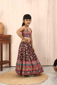 Shoryam Fashion, vêtements traditionnels indiens pour enfants, ensemble ethnique de fête Lehenga Choli imprimé numérique, longueur au sol, pour filles de 2 à 8 ans - Product Image 4