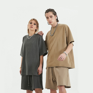 เสื้อยืดคอตตอนเนื้อหนาสำหรับผู้ชายเสื้อยืดสีดำกล่องสีขาว - Product Image 1