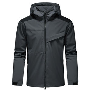 Vestes d'extérieur confortables Logo personnalisé Veste softshell à manches longues coupe-vent imperméable pour hommes - Product Image 1