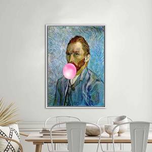 Décoration murale sur toile imprimée avec un autoportrait de Van Gogh, encadrée de blanc - Product Image 1
