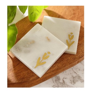 ที่รองแก้วโต๊ะกาแฟหินอ่อนสีทองแผ่นหินอ่อนขนาดใหญ่แผ่นหินอ่อนสไตล์แฟนตาซีถาดรองแก้วค็อกเทลสำหรับรับประทานอาหาร - Product Image 1