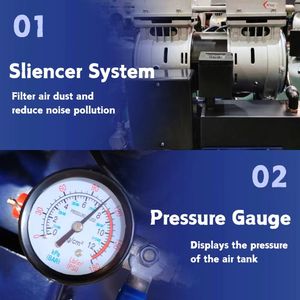 1HP 840W 32L 40L nha khoa Máy nén khí dầu-miễn phí xách tay Piston hệ thống điện 220VAC 65dB 1-năm bảo hành cho phòng khám & phòng thí nghiệm sử dụng - Product Image 3
