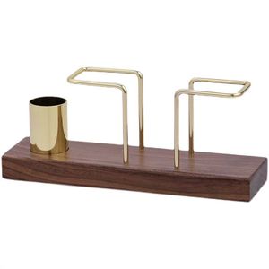 Elegante y moderno soporte de papel de Metal Base de madera Dispensador de palillos de dientes Accesorio multifuncional para uso en el hogar y la Oficina para promociones - Product Image 5