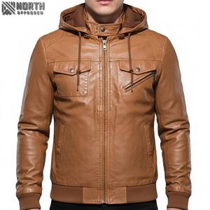 Veste en cuir pour hommes vente en gros de haute qualité vierge coupe-vent uni fermeture éclair complète veste en cuir personnalisée Racer Bomber veste personnalisée - Product Image 1