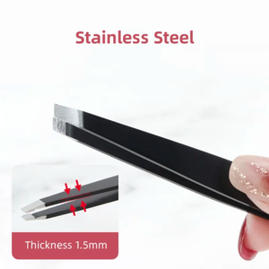 Pince à épiler professionnelle à pointe pointue en acier inoxydable Extensions de cils pince épilateur outils de beauté - Product Image 3