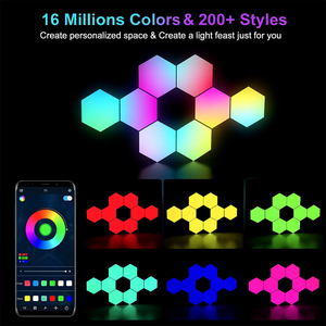 Nuova <span class=keywords><strong>luce</strong></span> RGB lampade esagonali a LED illuminazione modulare decorazione creativa da parete lampada da parete a LED <span class=keywords><strong>luce</strong></span> notturna - Product Image 4
