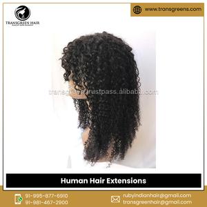 Professional Exporter of Top Quality Human Hair Extensions 24 Inches Mongolian Afro Bob Curly Virgin Human Hair Wig Extensions - Product Image 2