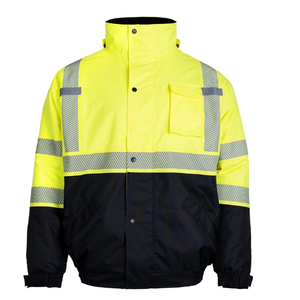 Venta superior Hi Vis Chaqueta reflectante de seguridad para el trabajo Chaqueta de seguridad de invierno Logotipo personalizado Impresión Chaquetas de seguridad para la construcción - Product Image 1