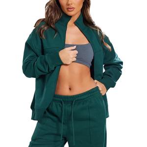 Ensemble de sweat à capuche d'hiver unisexe avec broderie, style vintage, polaire délavée à l'acide, deux pièces - Product Image 1