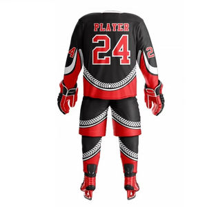 Uniforme de Hockey sobre Hielo Personalizado de Alta Calidad, Bordado, Impresión por Sublimación, Transpirable, de Secado Rápido, Impresión de Nombre OEM - Product Image 6