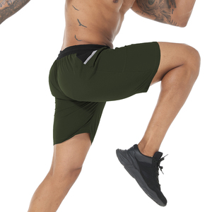 Short de sport léger pour homme avec poches à glissière à séchage rapide Maillots de bain de fitness avec techniques de strass - Product Image 6