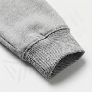 Ensemble de survêtement décontracté à capuche zippé 100 % coton, manches longues, fermeture éclair intégrale, pour la course et le jogging, grandes tailles, coupe sportive - Product Image 6