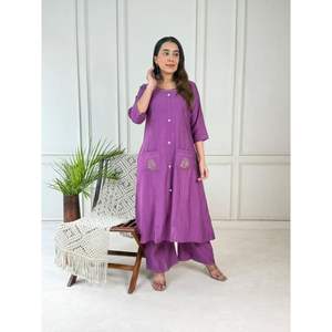 Ensemble de vêtements de luxe Vetican A Line Cordset kurti avec palazzo pour femmes, pour mariage, festival, fête, fonctions religieuses et culturelles - Product Image 1