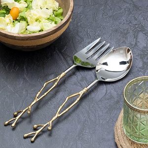 Best Selling Metal <b>Serving</b> <b>Spoon</b> & Knife Set with Branch Handle in Bulk Price From India For Restaurant Hotel Wedding Usage - Product Image 4