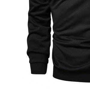 Nuevo transpirable botón Arriba francés Terry Pullover Casual Street Wear sudaderas con capucha para hombres - Product Image 4