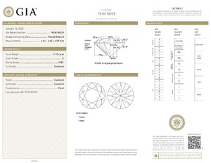 Offres B2B D'Vins Jewels pour diamant blanc naturel certifié de 1,10 CT, couleur E, pureté FL FLOW, taille EX, polissage brillant - Product Image 2