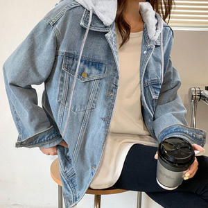 Top Tendance Produit Léger Femmes Plain Dyed Denim Vestes À Séchage Rapide Femmes Solide Couleur Denim Vestes à Vendre - Product Image 3