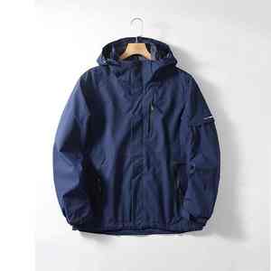 Coupe-vent personnalisé pour hommes Veste anorak de piste en nylon à capuche zippée Veste coupe-vent imperméable pour hommes pour sport de plein air randonnée équitation - Product Image 1