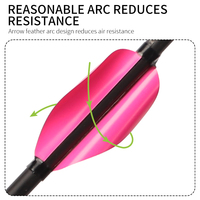 50pcs CUPID tir à l'arc flèche colorée 1.75 "1.8" 2 "Spin Vanes spirale plume empennage bricolage aile droite