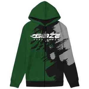 Sweatshirts à capuche pour hommes avec fermeture éclair fabricants surdimensionnée de luxe imprimés sur mesure pour hommes - Product Image 6