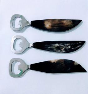 Abridor de Botellas Vintage con Mango de Cuerno de Búfalo, Herramienta de Cocina Única Hecha a Mano, Sacacorchos y Abridores, Regalo de Inauguración de Casa - Product Image 1