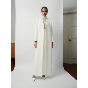 Precio al por mayor abrigos largos de mujer espalda dividida Piana abrigo largo rayón Spandex tela tejida ropa para mujer fábrica Whiteant - Product Image 1