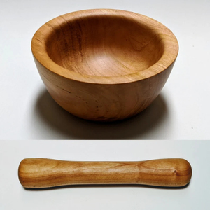 Handmade Bamboo Wood Mortar and Pestle Set Ideal for Mixing and Grinding Essential Kitchenware Tool for Home and Cooking - Product Image 2