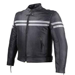 Chaqueta de carreras de cuero marrón desgastada acolchado Letterman Moto Biker's Coat piel de oveja Natural cuero de vaca Slim Fit cremallera impermeable - Product Image 4