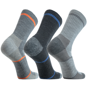 <b>Men's</b> No Show Custom Logo Hiking Crew <b>Socks</b> Winter Climbing Warm Black <b>Grey</b> Merino Wool Nylon Spandex Anti-Bacterial - Product Image 5