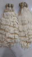 Extensions de cheveux humains vierges indiens Remy blond platine, double trame, ondulés, doux, naturels, haute qualité, OEM disponible