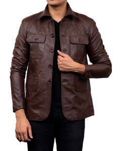Premium <b>Genuine</b> Cowhide Leather Jacket for Men - Product Image 4