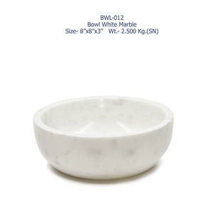Bol de service en marbre blanc artisanal indien de qualité supérieure, vaisselle élégante sculptée à la main pour les maisons élégantes et la décoration de cuisine moderne - Product Image 6