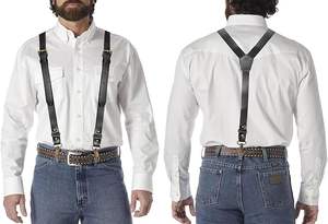 Wholesale New Trendy leather <b>suspenders</b> crafted with strength and detail, designed to enhance both casual and formal wear. - Product Image 5
