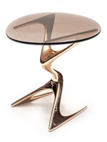 Dernier Design élégant rond or café cadre en métal verre Top Table basse moderne en verre top café or table pour banquet hôtel