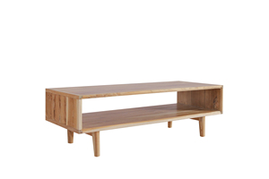 Table basse en bois de teck massif avec étagère La beauté naturelle rencontre un rangement pratique - Product Image 3