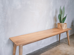 ม้านั่งไม้สักแข็งดีไซน์สแกนดิเนเวียนที่ทันสมัยพร้อมขาเรียวสำหรับกลางแจ้งทางเข้าห้องอาหารโรงแรมหรือใช้ในบ้าน - Product Image 2