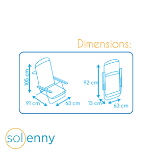 Sillón de playa con asas de transporte de patas altas, muebles de diseño al aire libre, listo para enviar desde España, 4 posiciones - Product Image 5