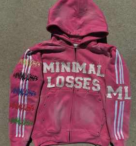 เสื้อฮู้ดเข้ารูปแบบบ็อกซี่สำหรับผู้ชายเสื้อผ้าตามสั่งแนวสตรีทแวร์แนววินเทจปักลายกรดซัก - Product Image 4