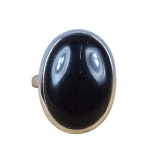 Anillo de Ónice Negro Natural Estilo Boho, Plata de Ley 925 Maciza, Joyería Hecha a Mano con Sello 925, Corte Ovalado, para Bodas y Fiestas - Product Image 1