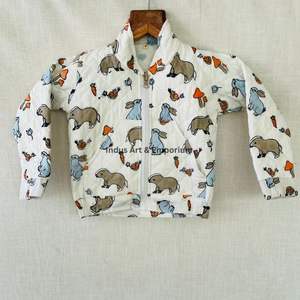 Veste matelassée en coton vintage pour enfants faite à la main Jaipuri Veste matelassée en coton vintage à manches longues pour enfants - Product Image 4