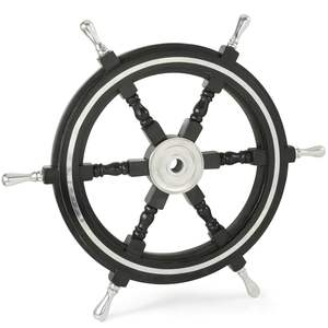 Volante de barco de madera náutico coleccionable pirata madera marrón pesca decoración de pared - Product Image 4