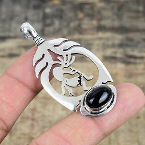 เครื่องประดับอัญมณีสีดำโอนิกซ์สำหรับผู้หญิงจี้เงินสไตล์ Boho 925เงินสเตอร์ลิงจี้ทำด้วยมือของขวัญสำหรับ - Product Image 4