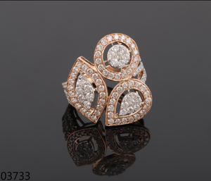 แหวนเพชรสำหรับผู้หญิงที่ปลูกในห้องปฏิบัติการสีโรสโกลด์พร้อมทรงกลมดีไซน์เกลียวสวยงามได้รับการรับรองของขวัญวันวาเลนไทน์ - Product Image 3