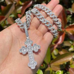 Iced Out Baguette Cut Moissanite Diamond <b>Cross</b> Pendant Luxury Hip Hop Jewelry Stylish <b>Necklace</b> Gift <b>For</b> Men & <b>Women</b> - Product Image 5