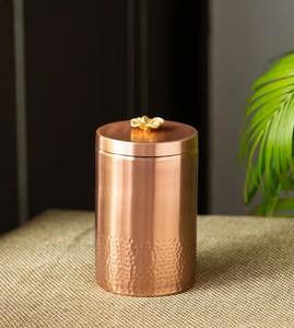 Pot moderne en acier inoxydable martelé, boîte métallique pour le stockage des aliments dans la cuisine - Product Image 3