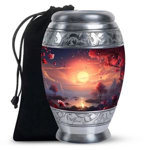 Urna Funeraria Moderna de Aluminio Impresa con Diseño Religioso Antiguo para Cenizas Humanas y de Mascotas, Esmalte Escénico, Mini Recuerdo Funerario al por Mayor - Product Image 2