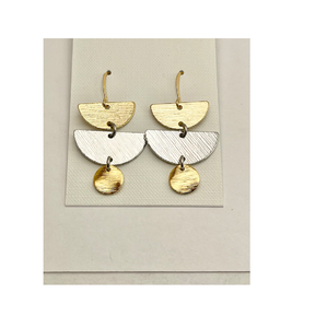 2015 Small Handmade <b>Brass</b> Jewelry North Dakota USA <b>Brass</b> Earrings Made of <b>Sheet</b> trendy blue stud earrings for office wear - Product Image 3