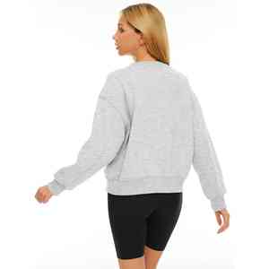 Sweat ras du cou court pour femmes de haute qualité haut en coton léger - Product Image 4